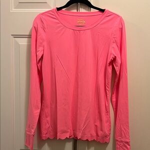 Lilly Pulitzer Vibrant Pink Long Sleeve Tee Luxletic Performance Fabric M